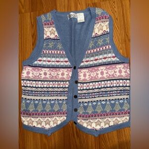 Vintage Fair Isle Button Down Sweater Vest